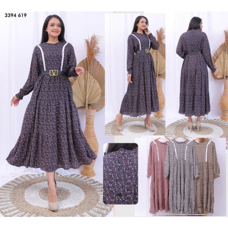 Midi Dress Crincle Brand Ayura