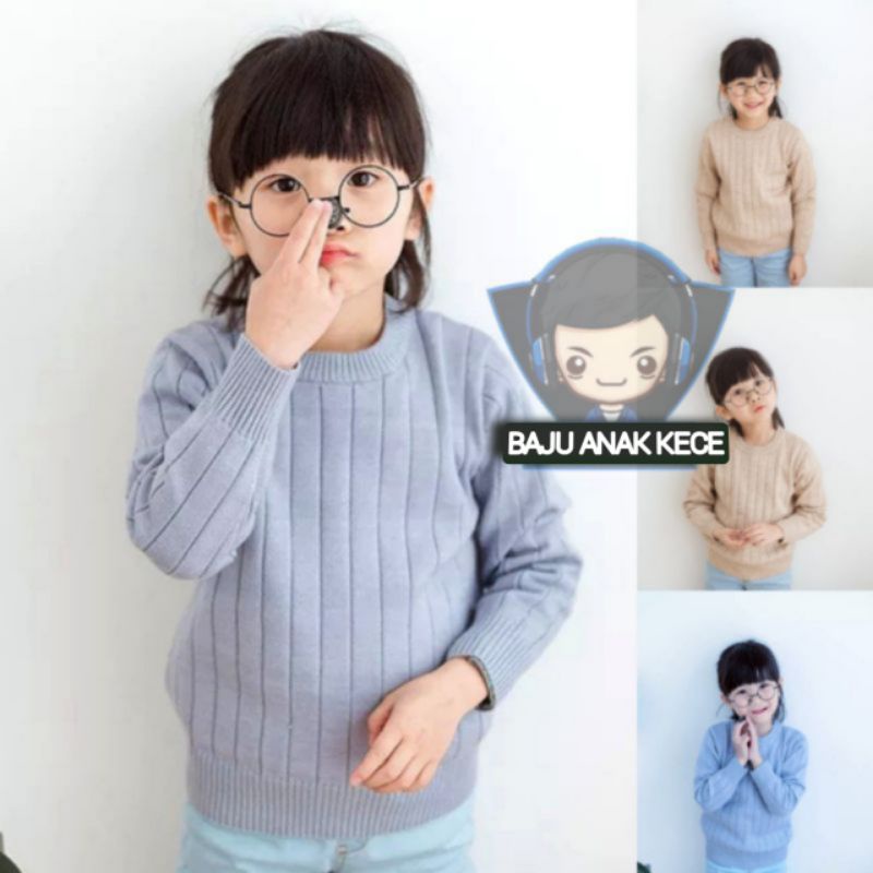 Baju sweater chika 4 5 6 Tahun Sweater Rajut Anak Perempuan