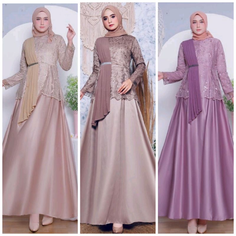 DRESS HUMAIRA BORDIR//GAMIS KEBAYA PESTA KEBAYA SIMPEL