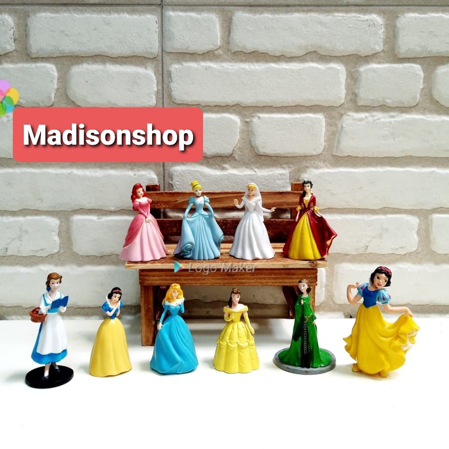 Disney Princess set 9 Action Figure Anak Kado Murah Cake Topper Anak