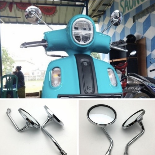 SPION FAZZIO MODEL BULAT FULL CHROME TANGKAI PANJANG DAN PENDEK UNIVERSAL