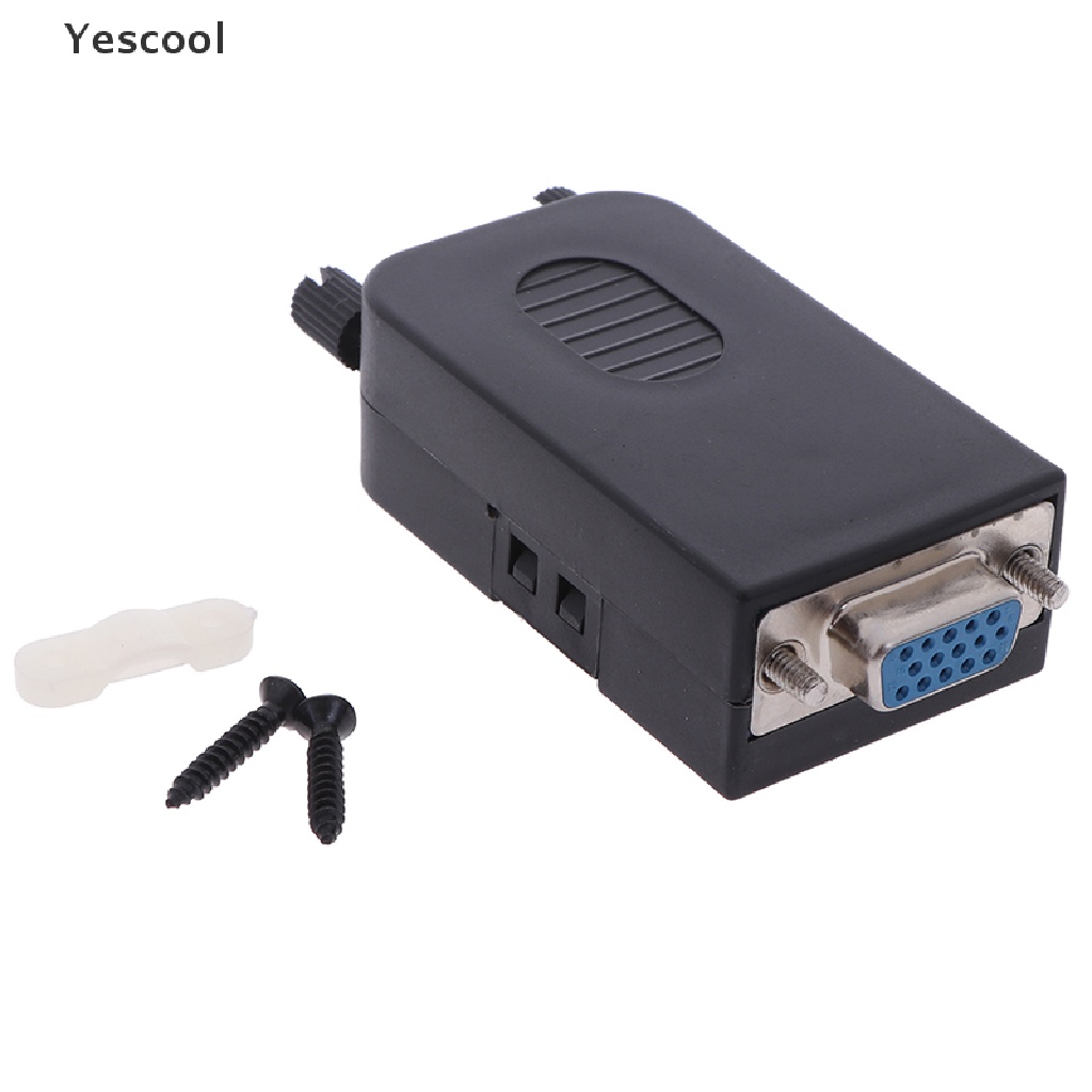 Yescool D-SUB DB15 Konektor Terminal Kabel VGA Male 3 Baris 15 Pin