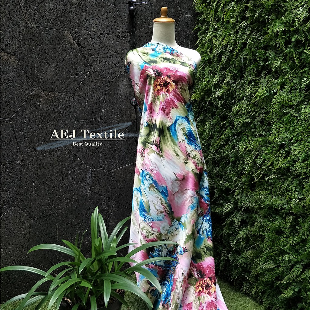 kain gamis bahan silky polyseter meteran (49879)