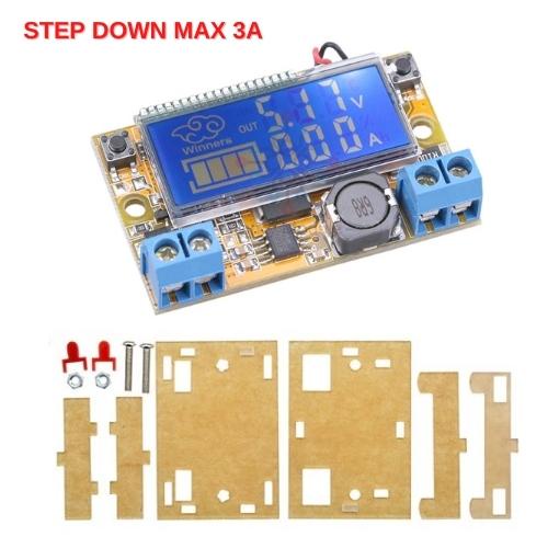 DC Step Down 3A Voltage Regulator Layar LCD Display dengan Casing Akrilik