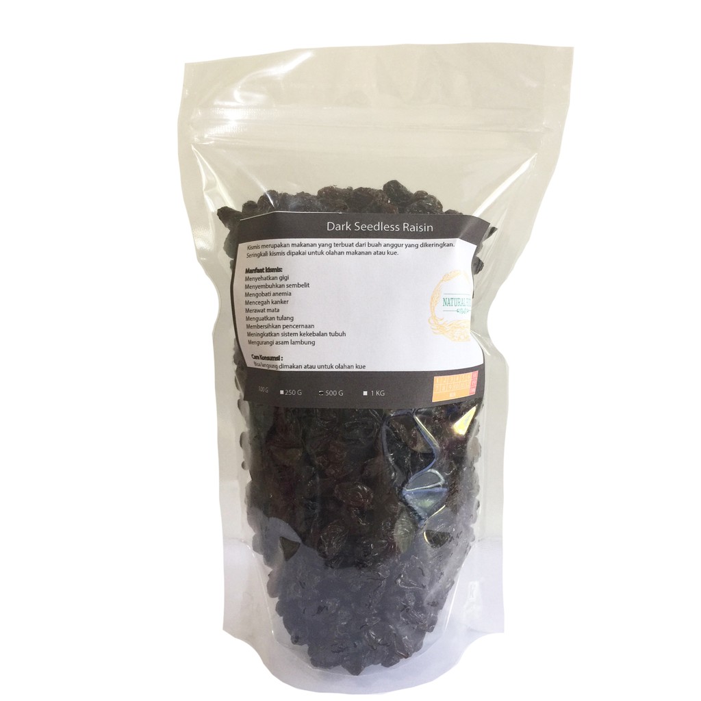 

Dark Seedless Raisin (Kismis Hitam Tanpa Biji) 500 gr
