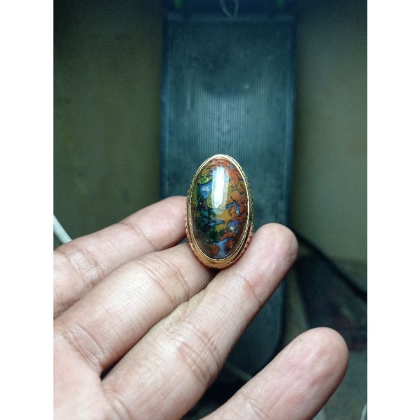 cincin akik pancawarna kembang lain garut dan bacan