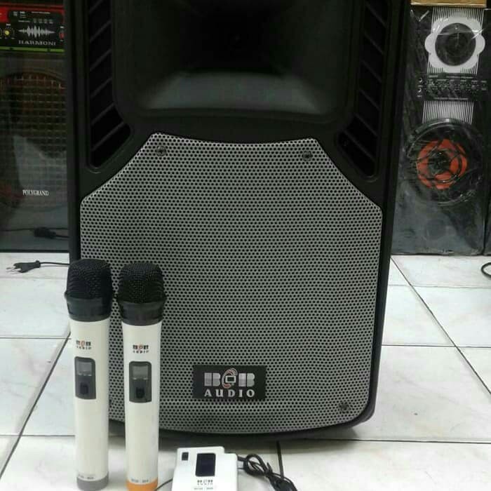 Speaker Portable Meeting BOB BMU12 BMU 12 12inch 2 Mic Genggam dan Clip On