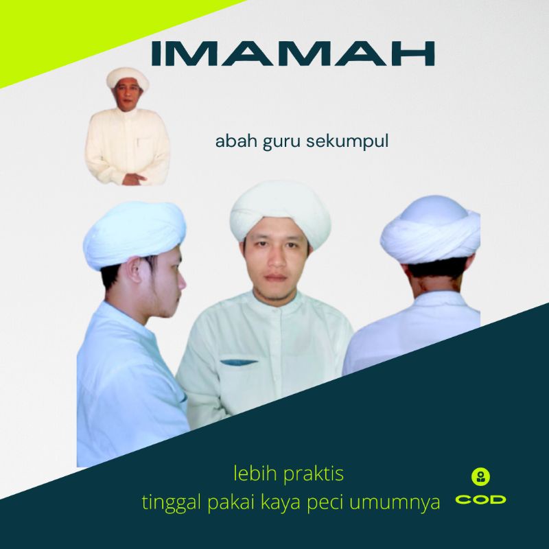 peci imamah guru sekumpul / peci putih / imamah permanen / cod imamah / kopiah sorban / kuplok / son