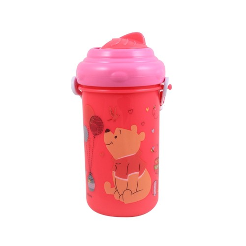 Winnie The Pooh Bottle With Straw / Botol Minum Anak Dengan Sedotan Dengan Tali (Wtp 07-063)