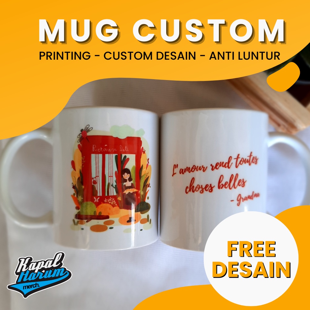 KAPALHARUM Gelas  Mug Custom / Mug Standard / Mug Couple / Mug Souvenir / Mug Merchandise