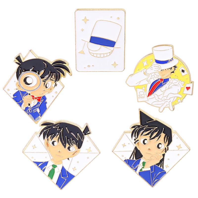 Bros Pin Desain Anime Detektif Conan Gaya Jepang Untuk Aksesoris Pakaian