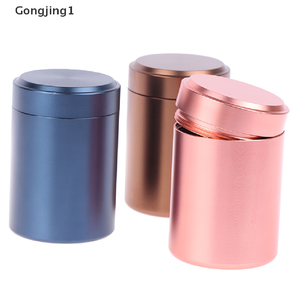 Gongjing1 1pc Toples Penyimpanan Teh / Herbal Kedap Udara Bahan Aluminum