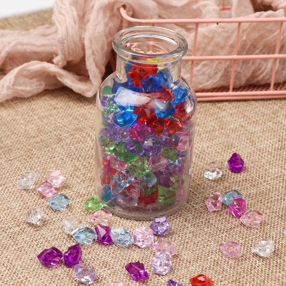 Suyo 50Pcs/bag Batu Buatan Taman Rumah Confetti Pernikahan Ornamen Warna-Warni Tangki Ikan Dekorasi Aquarium Landscape Kerikil