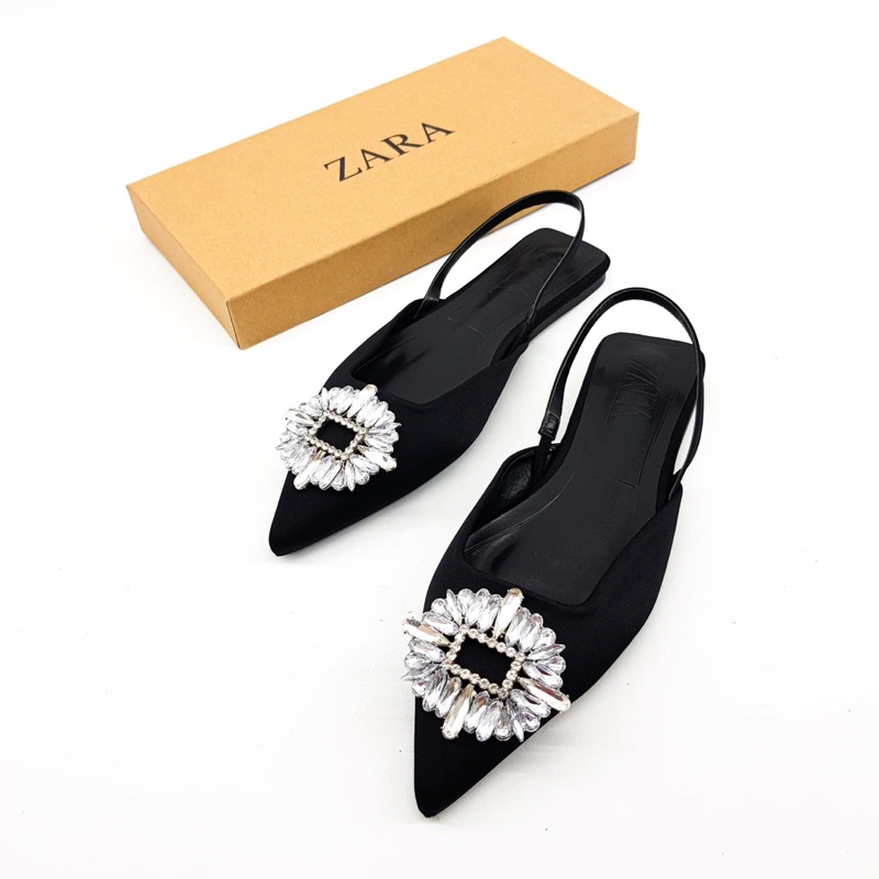 Flat sandals by Zara glass gasper import sandal flat wanita tali belakang sandal casual dailyshoes