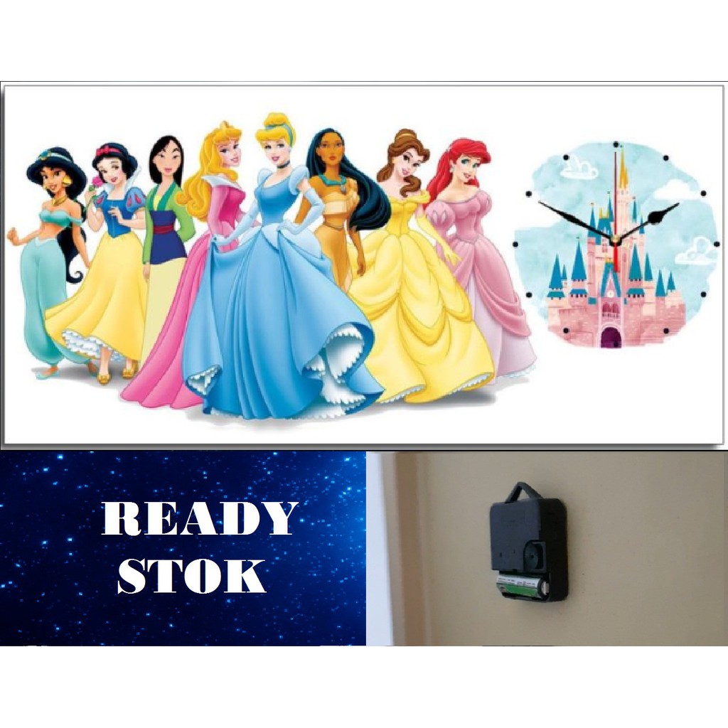 JAM DINDING Princess 40x80cm HIASAN KANTOR RUMAH BUTIK CAFE