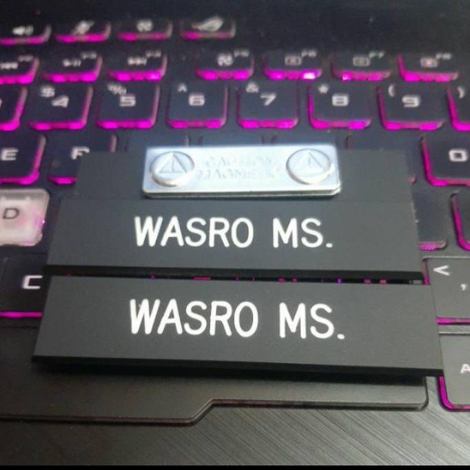 BAYAR DITEMPAT Nametag Papan Nama Dada PDH PNS Bhayangkari Hitam Dop Grafir Acrylic NEW Kode 776