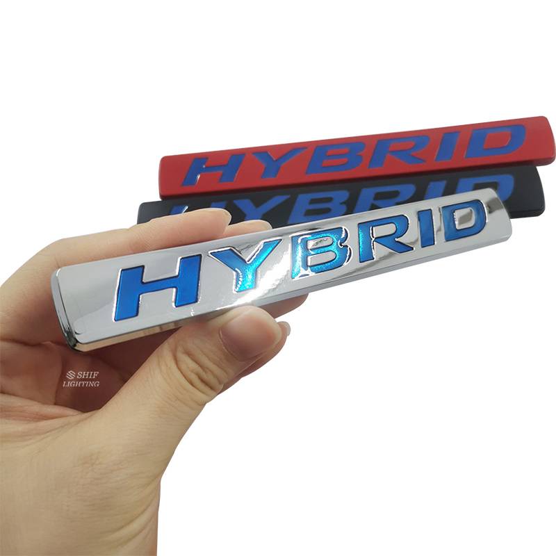 1pc Stiker Emblem Logo Hybrid Bahan Metal Untuk Dekorasi Mobil