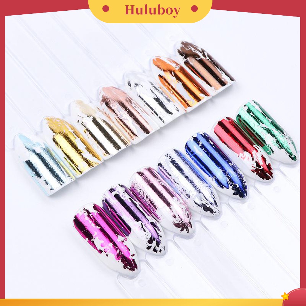 Huluboy Huluboy♡ 14 Lembar Stiker Kertas Transfer Laser Bentuk Bintang Multi Warna Untuk Dekorasi Manicure