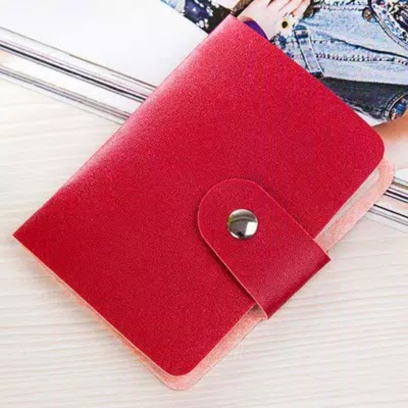 Medan Termurah KD33 Best seller Dompet 33 kartu leather Dompet kartu kancing polos