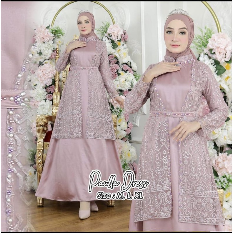 Kebaya Dress Paula / Gamis Kebaya Modern / Dress Kondangan / Baju Kebaya Bridesmaid / Kebaya Muslimah / Kebaya Pesta / Wisuda / Kebaya / Gamis