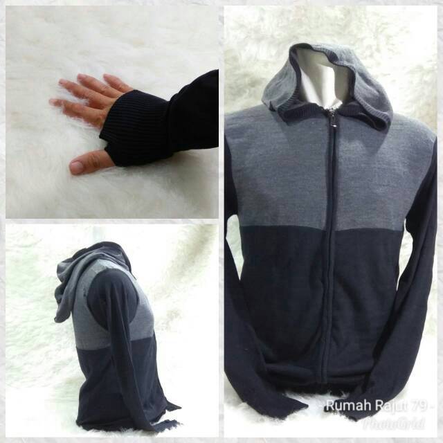 Jaket sweater rajut ariel finger