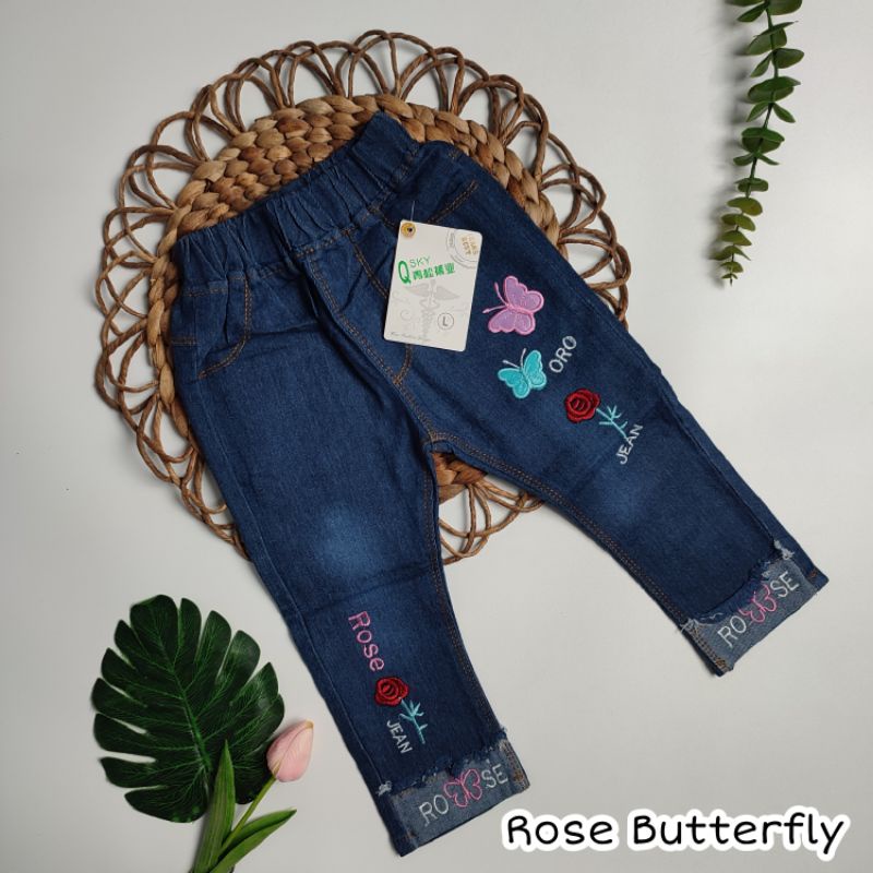 Celana Jeans Anak Perempuan Import Premium Bordir 2- 6 tahun Laurakidshop