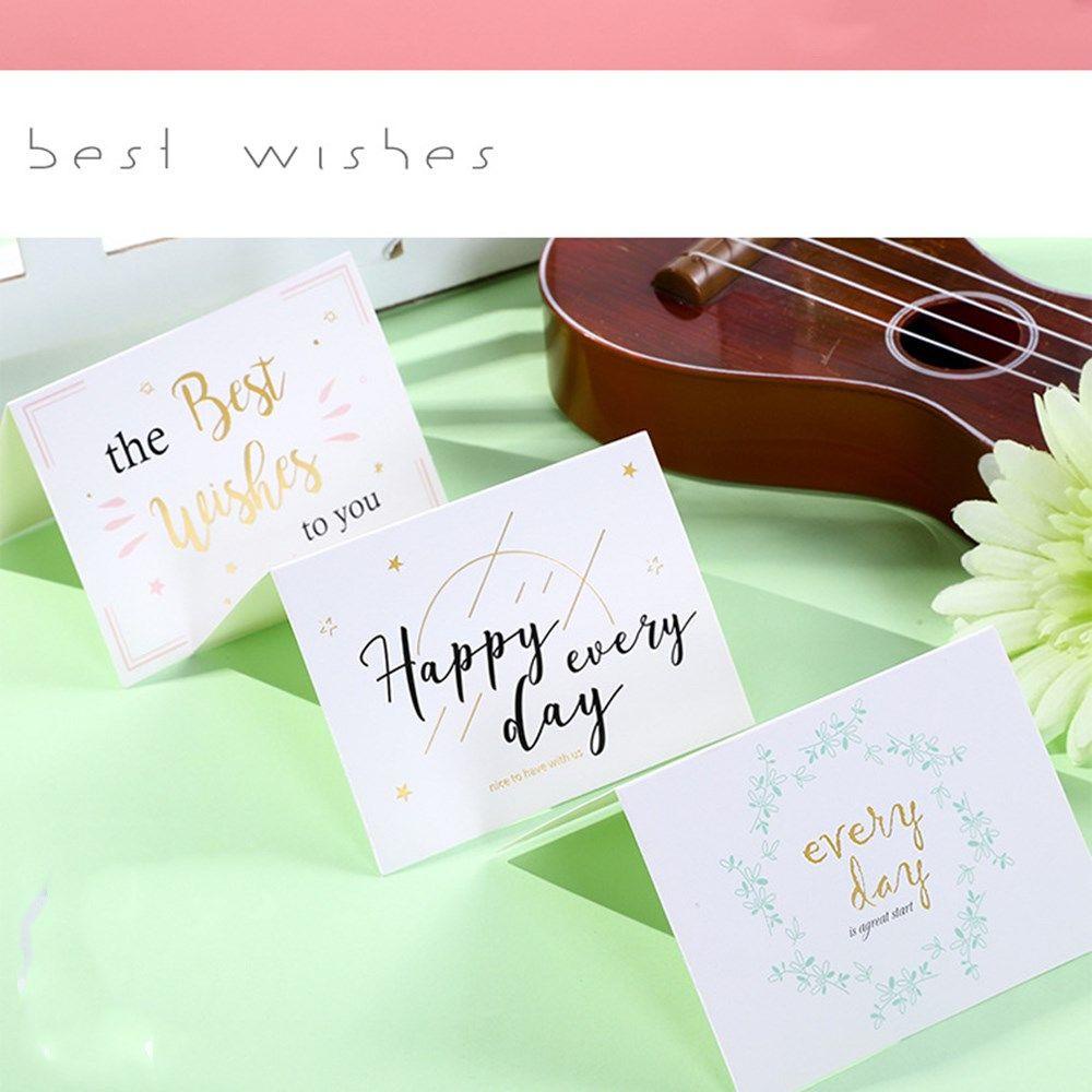 Solighter Thanks Card Bronzing Paket Sisipan Shopping Gift Happy Birthday