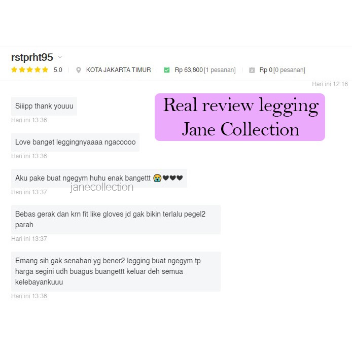 JANE COLLECTION || Celana Olahraga ANTI JIPLAK Fitness Basic Legging Import Black Pants Jumbo Hitam