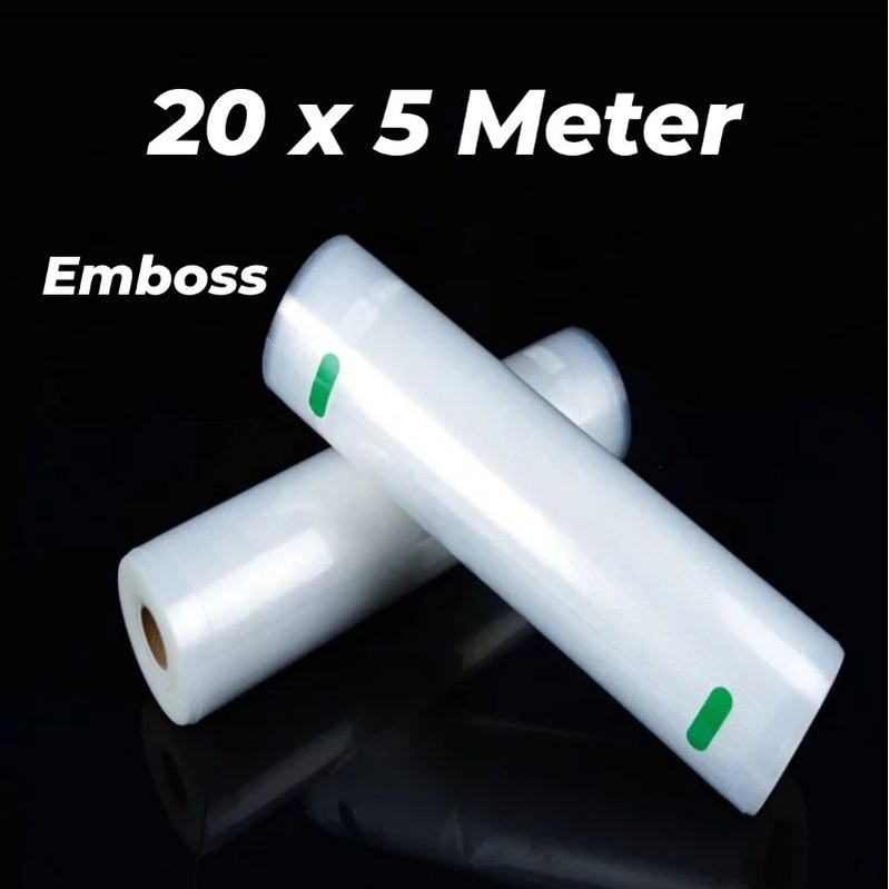 Plastik Vacuum Roll Embos 20x5M Bertekstur 5Meter Vacum Makanan Baju 20 EMBOSS embos vacum ukuran meter PLASTIK VACUUM / VACUM BAG EMBOSSED EMBOSS EMBOS / PLASTIK