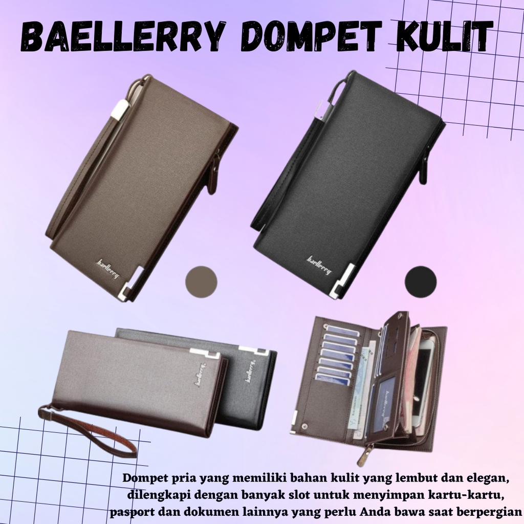 Termurah!! Baellerry Dompet Kulit Pria Kasual Premium Quality Kualitas Terbaik