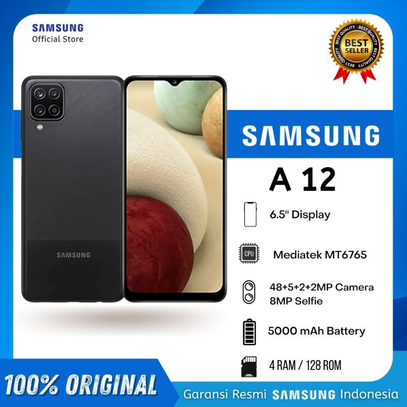 samsung A12 ram 4/128 6/128 gb garansi resmi sein 1 tahun
