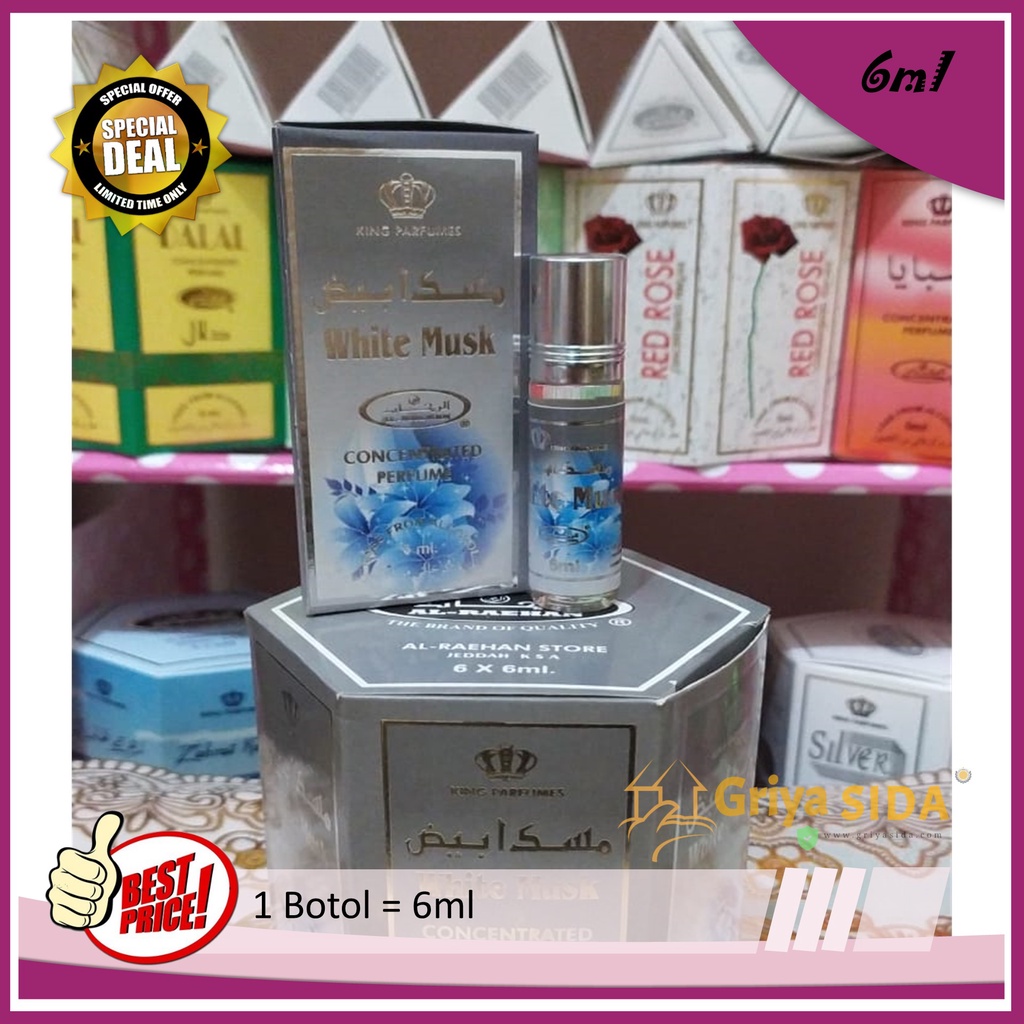 Parfum White musk 6ml alraehan minyak wangi misk mirip al rehab parfum Harga grosir PROMO!!