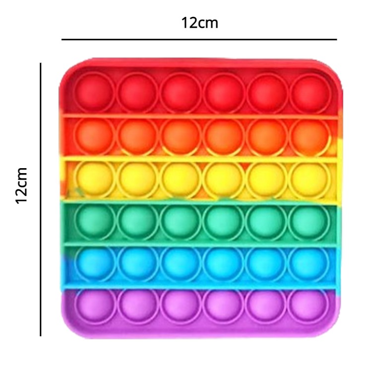 Pop it Termurah COD Square Love Bulat Oktagon segi8 Biru Termurah Cod pop it grosir-Square Rainbow