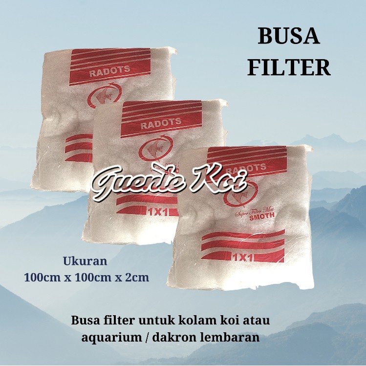 100cmx100cmx2cm busa filter kolam koi / aquarium atau dakron lembaran
