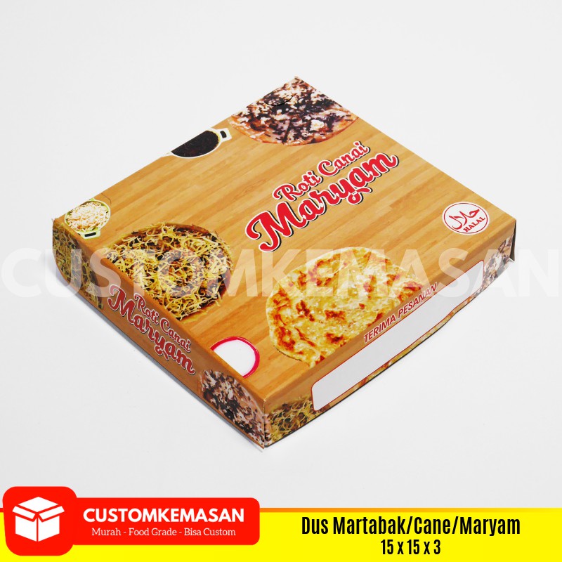 Dus Box Kemasan Roti Maryam, Kotak Roti Canai maryam, Kemasan Roti