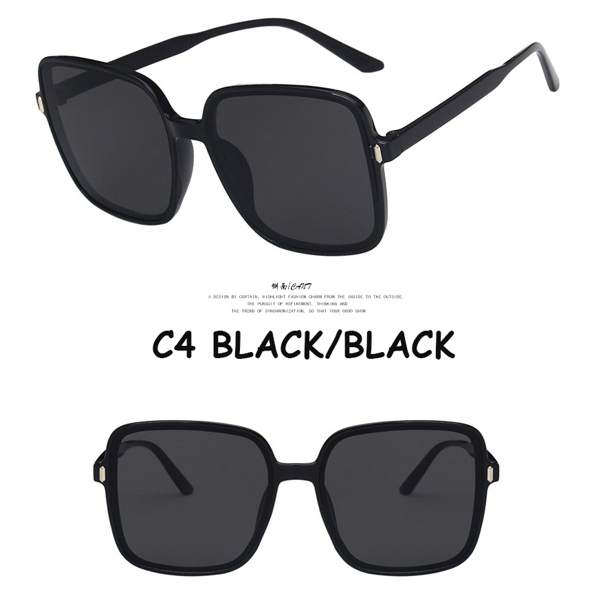 （YUZHU）COD Korean Fashion Square Frame Kacamata Hitam Wanita Sunglasses Anti UV400