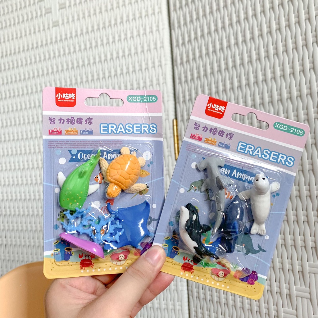 

PENGHAPUS SEAWORLD SET 4 PCS ERASER HAPUSAN READY GROSIR COD MURAH