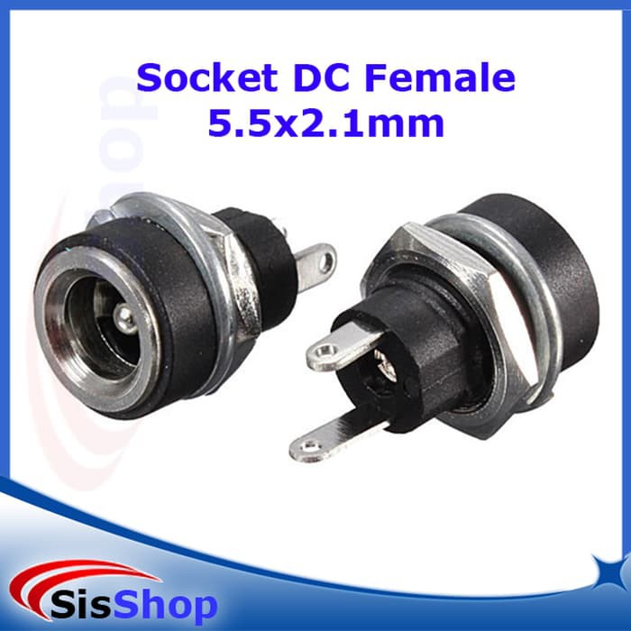 SOKET DC FEMALE POWER SOCKET 5.5X2.1MM PCB PLUG IN JACK DC022B DC-022B