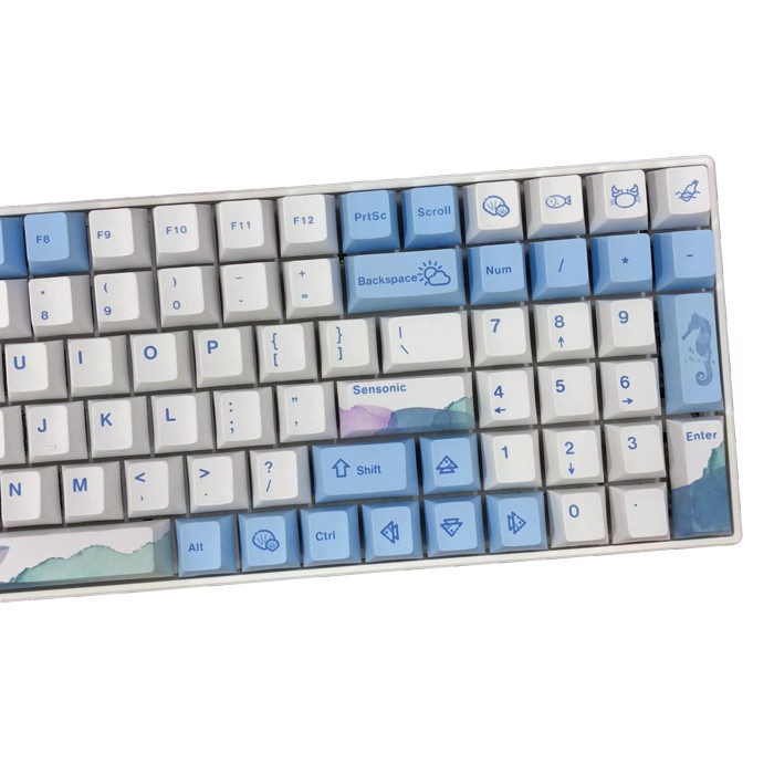 KEYCAPS SEA TOPIC BLUE CHERRY PROFILE SUBLIM MECHANICAL KEYBOARD