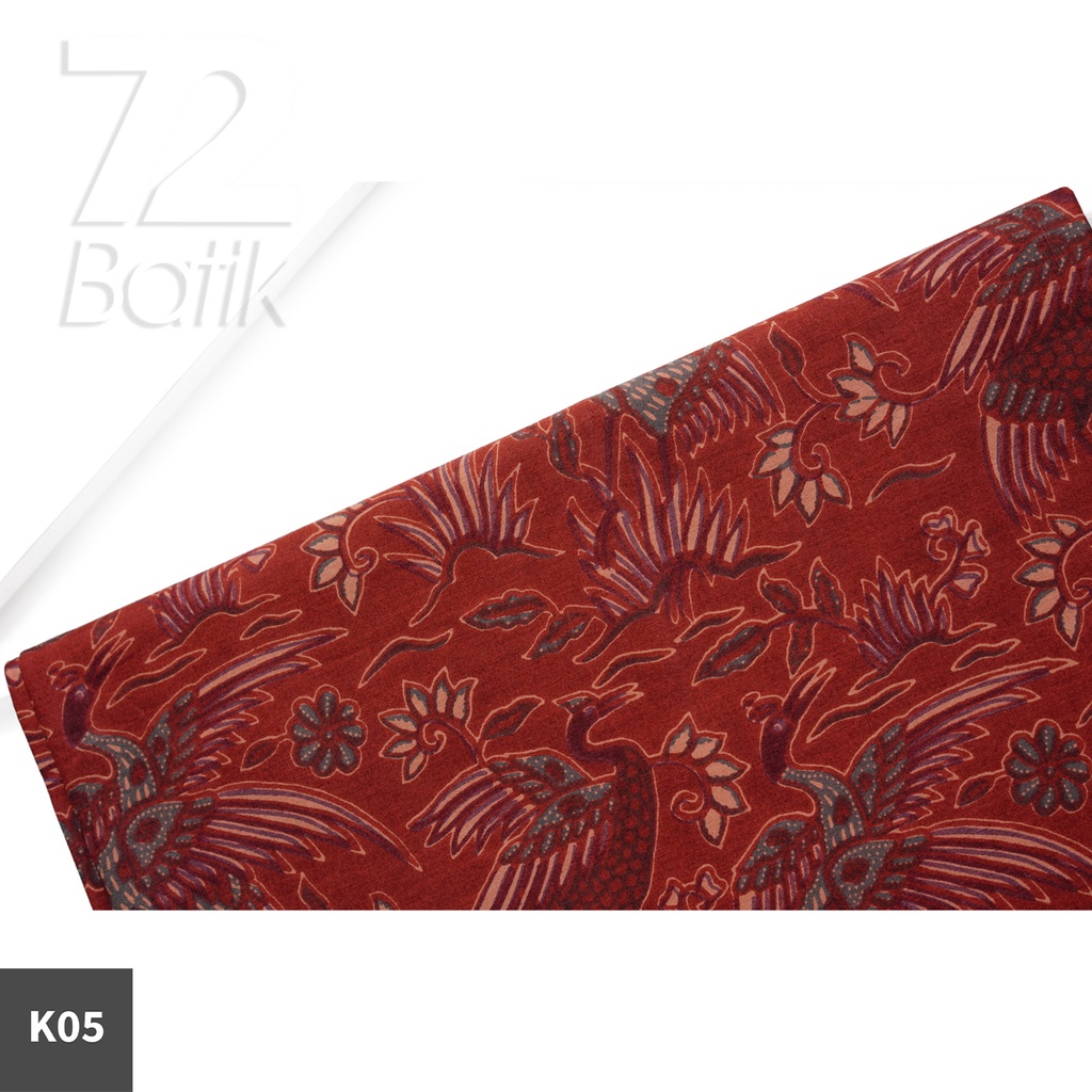 KAIN BATIK KATUN Premium Motif Bangau Two Tone Pagi Sore Warna Merah Maroon 721604 Cap 72 Jarik Jarit Samping Kebat Panjang Batik Katun Modern Premium Bahan Seragam Batik Pernikahan Kantor Keluarga Murah Kamen Jadi Batik Bali Lembaran