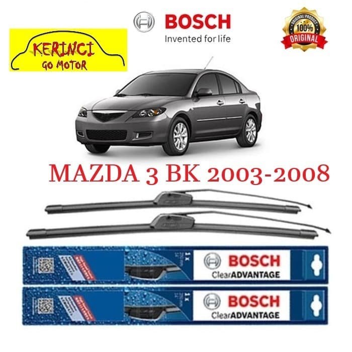 WIPER BOSCH CLEAR ADVANTAGE MAZDA 3 BK 2003-2008 21&quot; &amp; 19&quot; SEPASANG