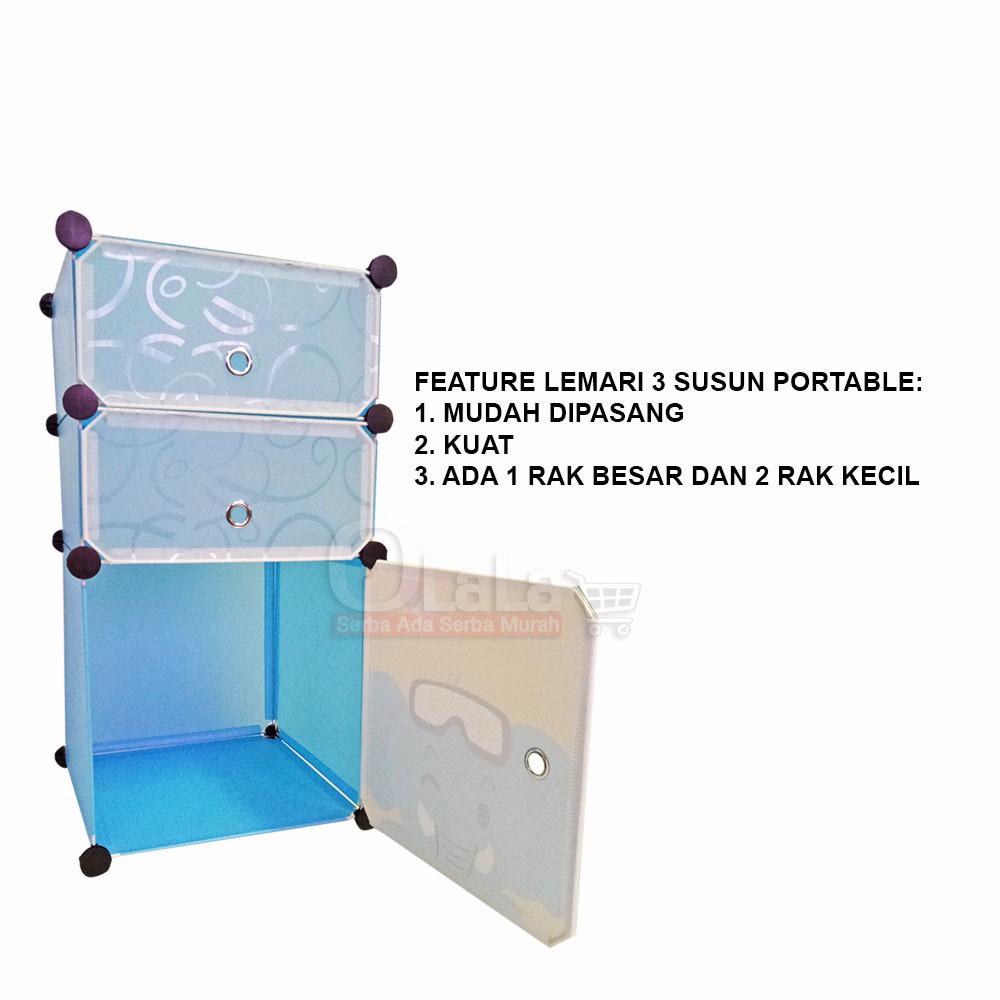 LEMARI PORTABLE 3 SUSUN MJ-7106-3