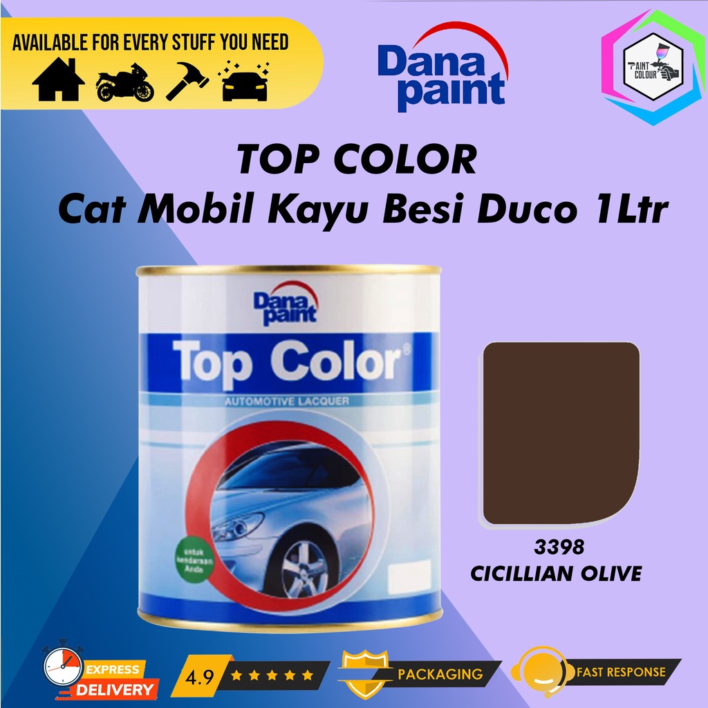 TOP COLOR 3398 Cicilian Olive - Cat Mobil Kayu Besi Duco