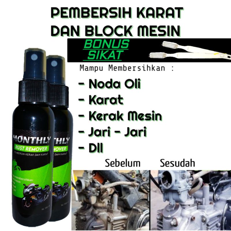 Cairan Pembersih Block Mesin Noda Oli  Motor Mobil 100ml Penghilang Karat Kerak Anti Korosi Aman Di Kulit Cleaner Karat Pelek Knalpot Jari Jari Noda Oli