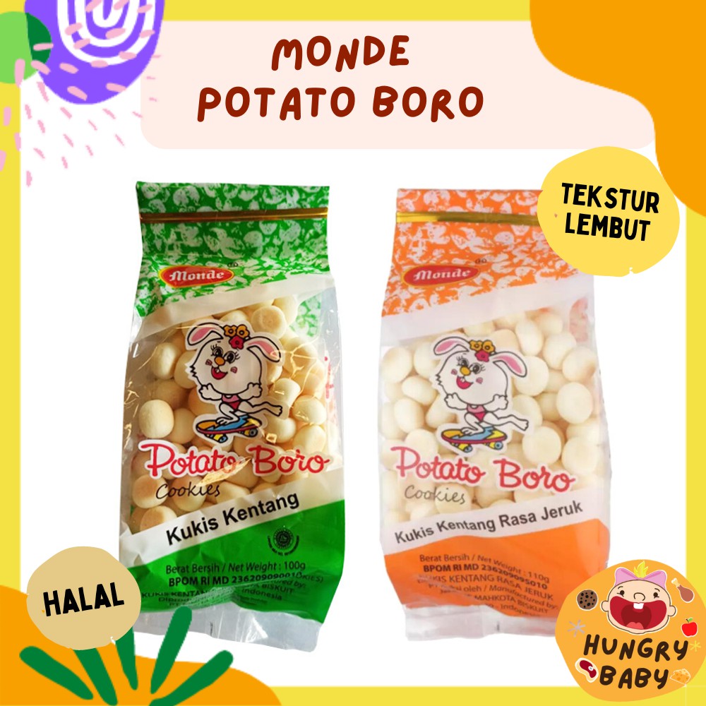 Monde Potato Boro / MPASI Bayi Green Orange 110gr / Snack Cemilan Anak 2 tahun+ / Cemilan Kentang