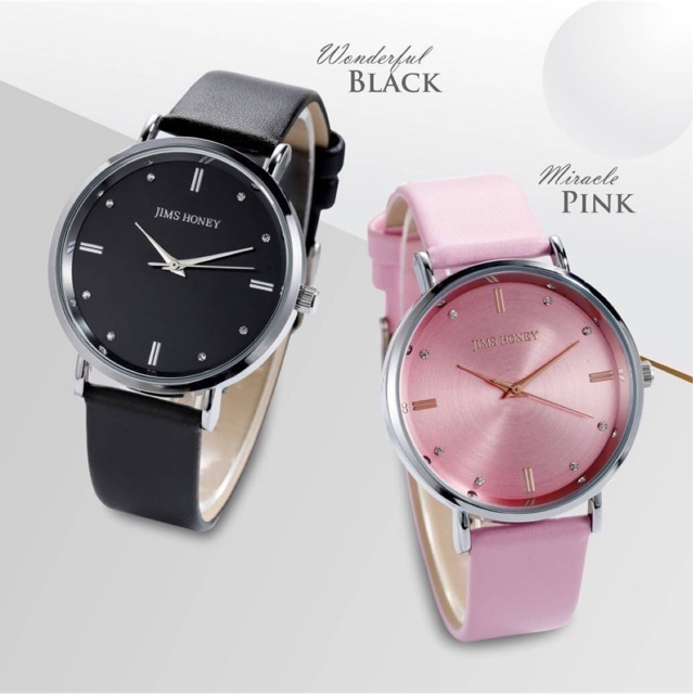 Jam Tangan Wanita Jims Honey Promo 8123 Women Watch Jimshoney -  Jam Kulit Antiair Murah -  Jam Analog Cewek Fashion Jam Strap Kulit Free Box