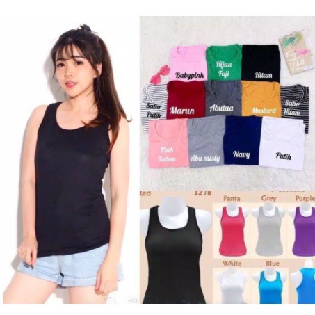 TANKTOP TALI BESAR SINGLET WANITA MURAH DALEMAN BAJU BISA COD