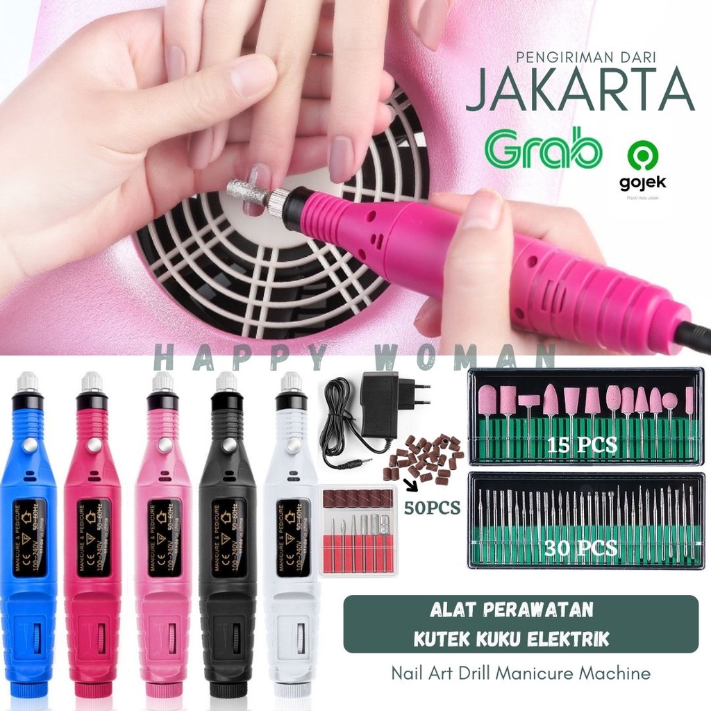 Alat Perawatan Kuku Kutek Elektrik / Nail Art Drill Manicure Machine Bor Mini Mesin Kikir Amplas Kuku Listrik