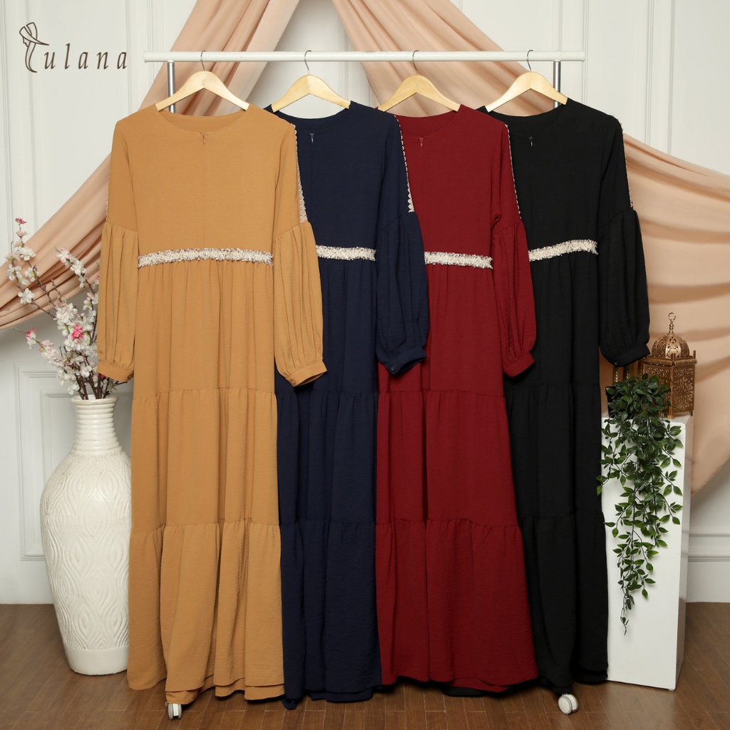 ZAFINA CRINKLE DRESS | Gamis Crinkle Premium Busui