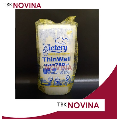 [25PCS] Thinwall KOTAK 750ml Square SQ Food Container Box Tempat Kotak Makan Plastik Square 350 ml